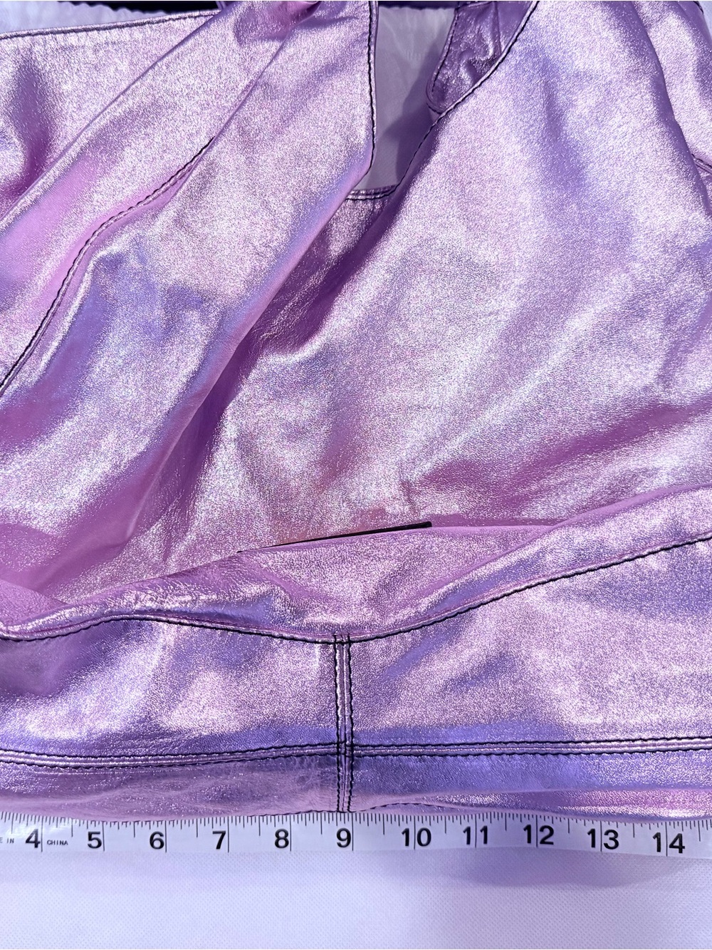 Valentino Garavani Metallic Purple Tote Bag - Picture 9 of 12